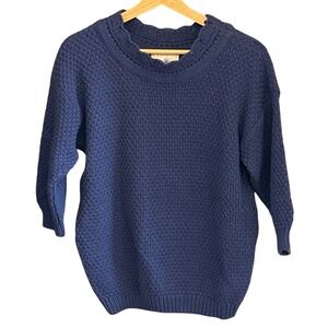 90s Turtle Bay Sweater Coastal Grandma Grandmacore Royal Blue Cotton Knit USA